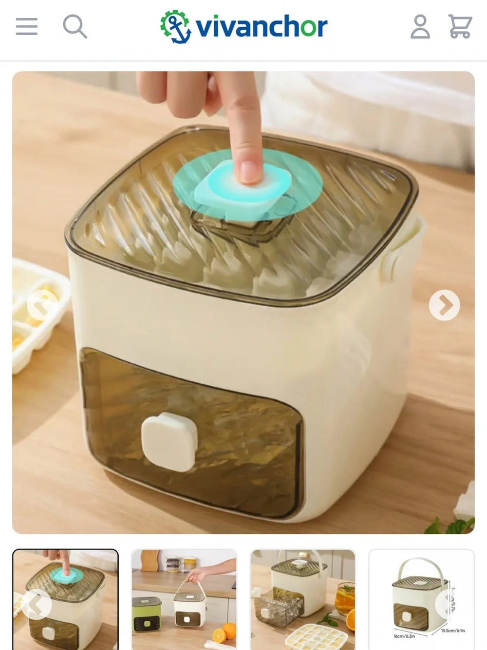 Handled Press-Type Ice Cube Tray (Double-Layer)